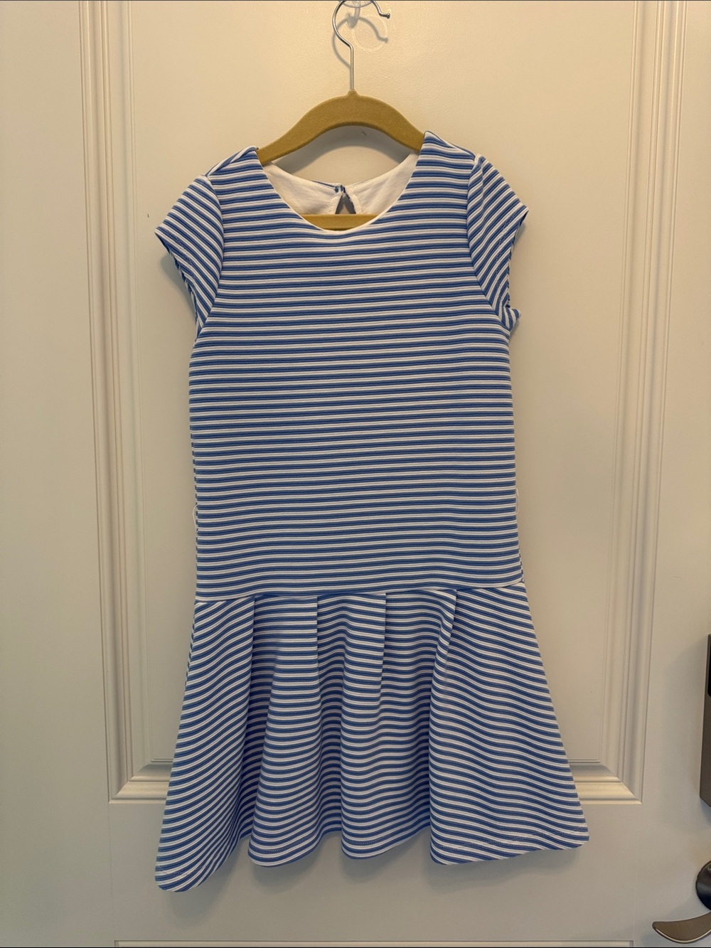 GymbGirls' Blue and White Striped Casual Drop-Waist Dress
